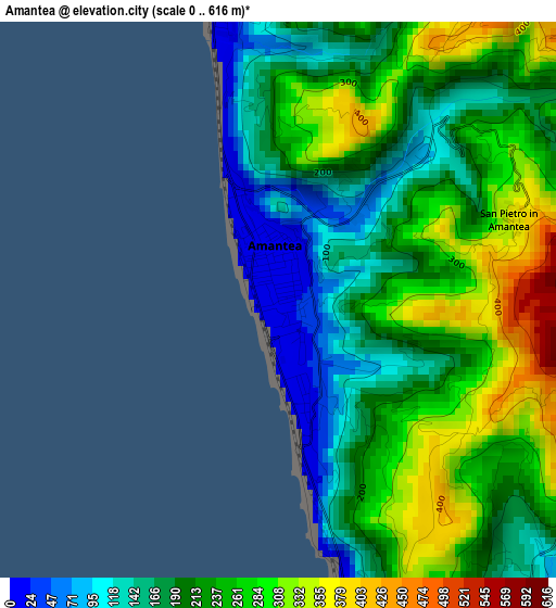 Amantea elevation map