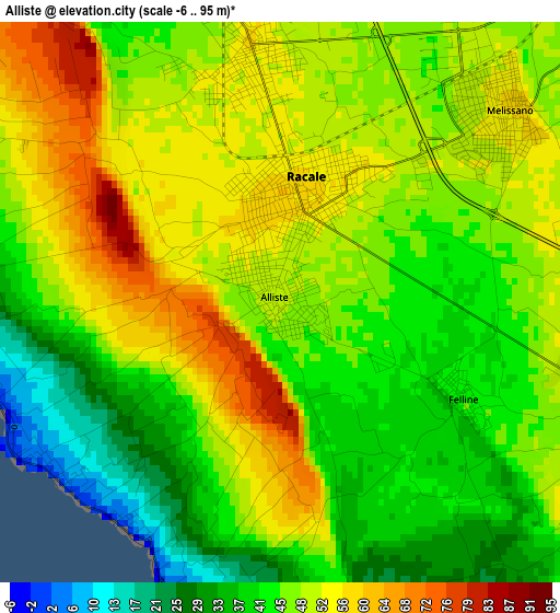 Alliste elevation map