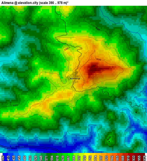 Alimena elevation map