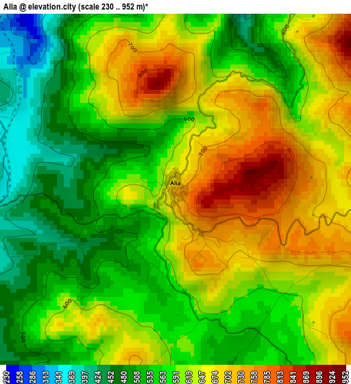 Alia elevation map