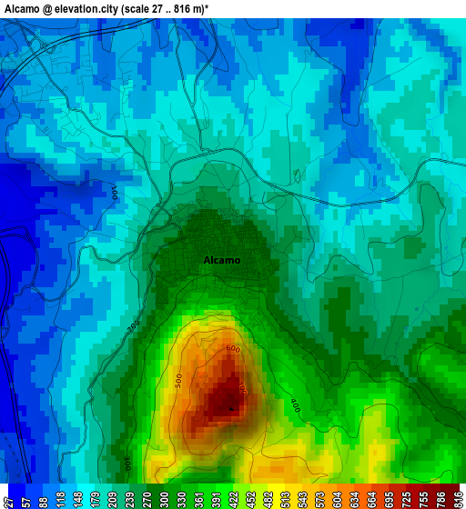 Alcamo elevation map