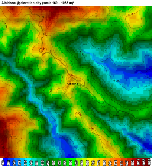 Albidona elevation map