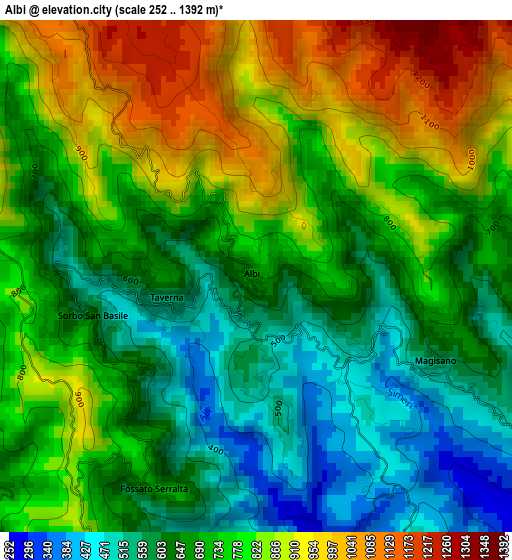 Albi elevation map