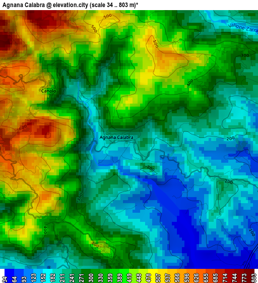 Agnana Calabra elevation map