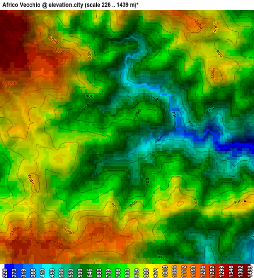 Africo Vecchio elevation map