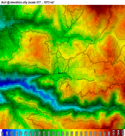 Acri elevation map