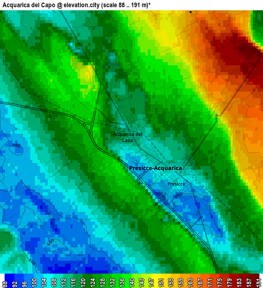 Acquarica del Capo elevation map