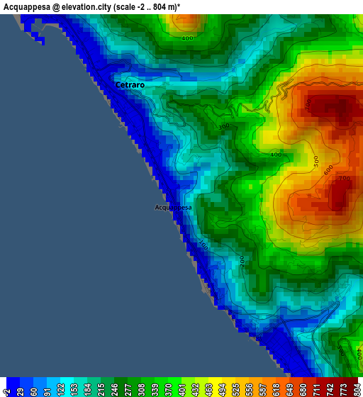 Acquappesa elevation map