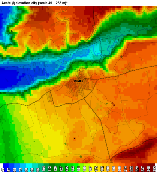 Acate elevation map