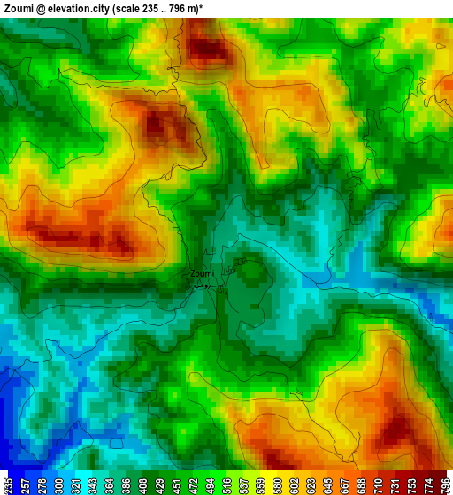 Zoumi elevation map