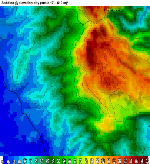 Saddina elevation map