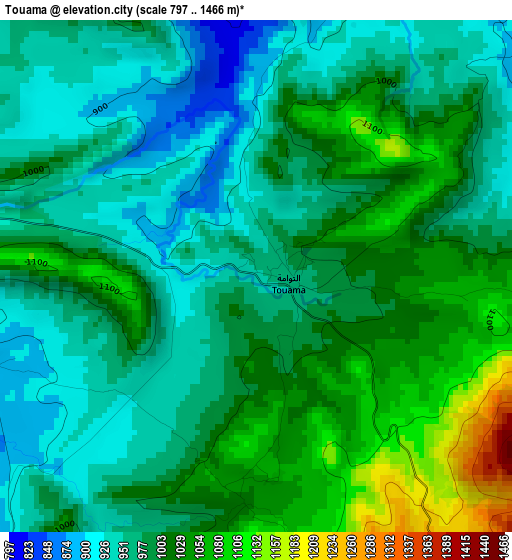 Touama elevation map