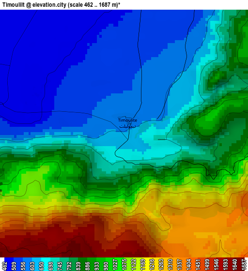 Timoulilt elevation map