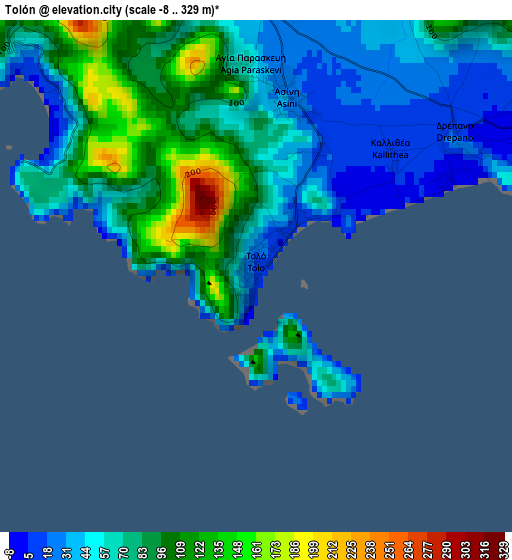 Tolón elevation map