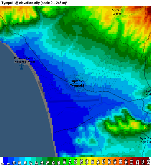 Tympáki elevation map