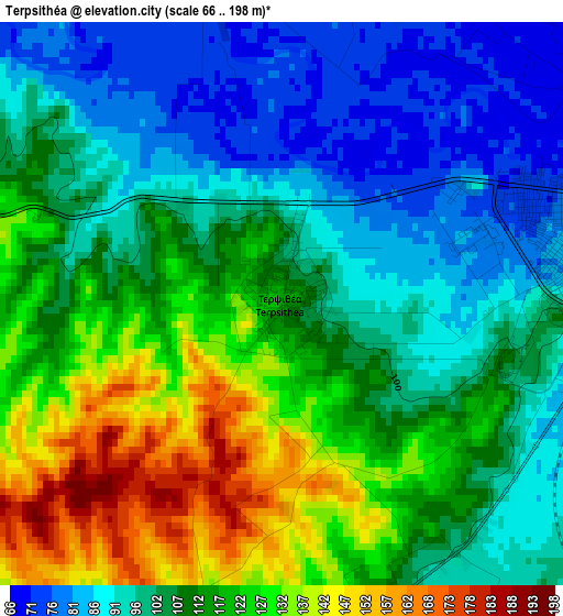 Terpsithéa elevation map