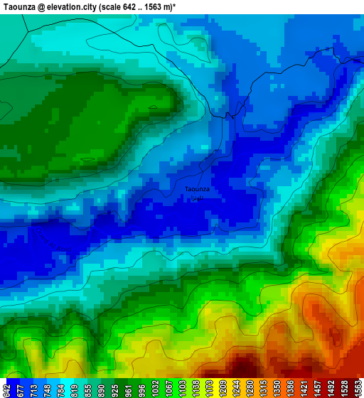 Taounza elevation map