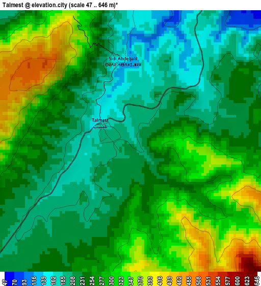 Talmest elevation map