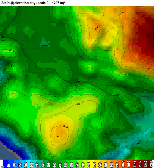 Steíri elevation map