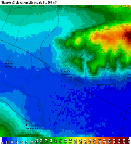 Stavrós elevation map