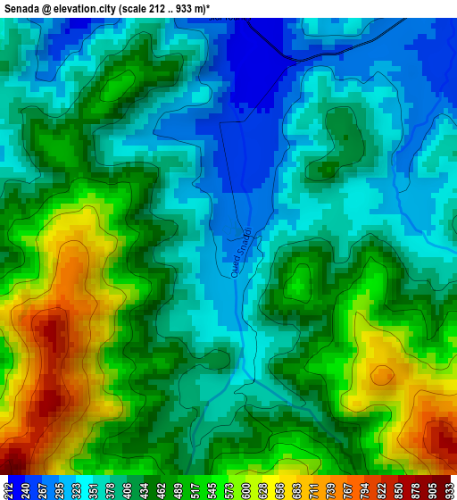 Senada elevation map