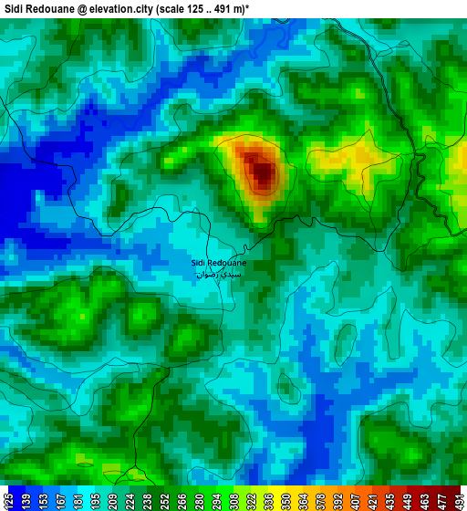 Sidi Redouane elevation map