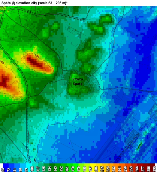 Spáta elevation map