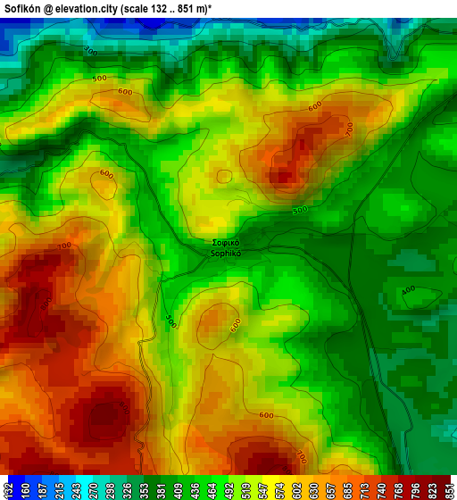 Sofikón elevation map