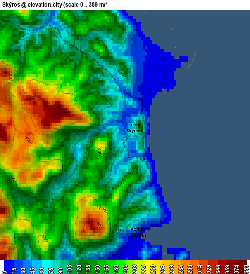 Skýros elevation map