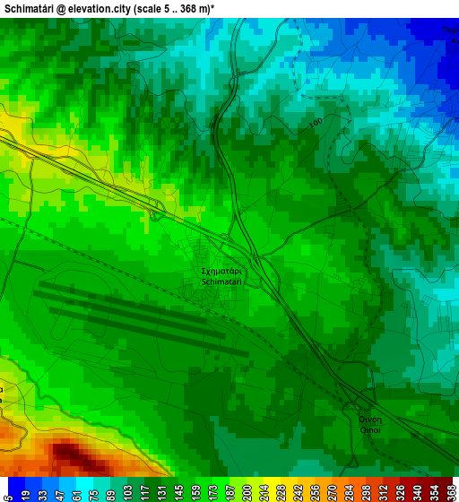 Schimatári elevation map