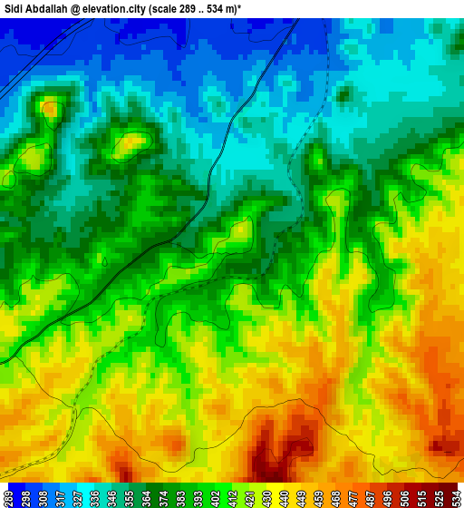 Sidi Abdallah elevation map