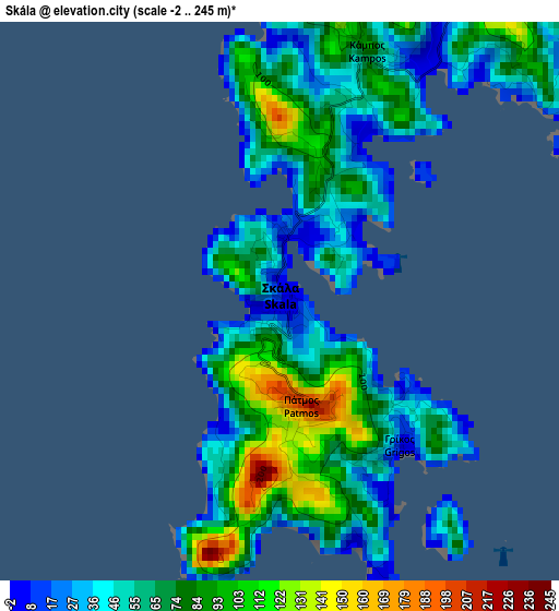 Skála elevation map