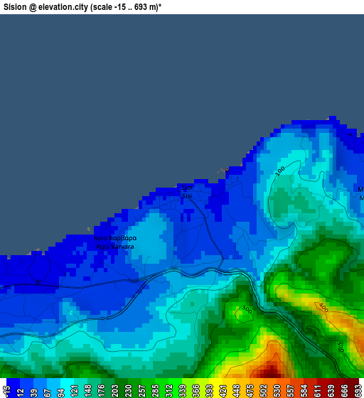 Sísion elevation map