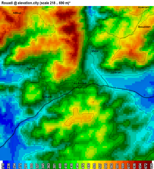 Rouadi elevation map