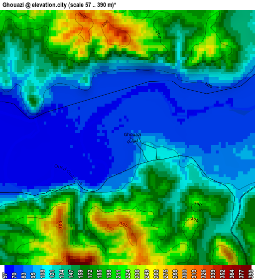 Ghouazi elevation map