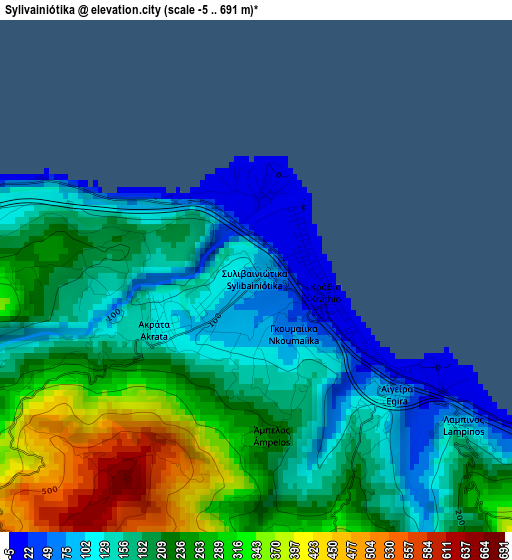 Sylivainiótika elevation map