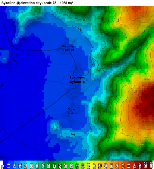 Sykoúrio elevation map