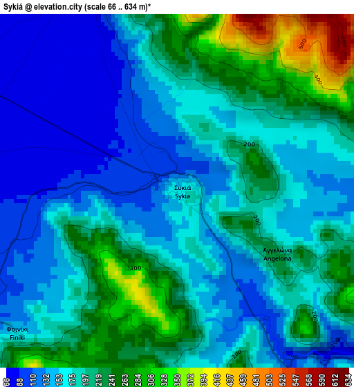 Sykiá elevation map