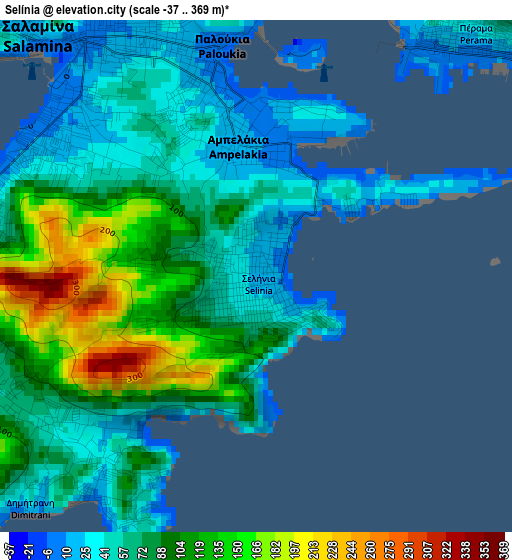 Selínia elevation map