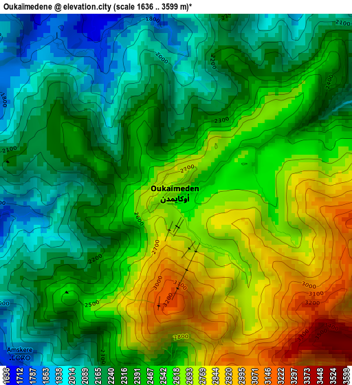 Oukaïmedene elevation map