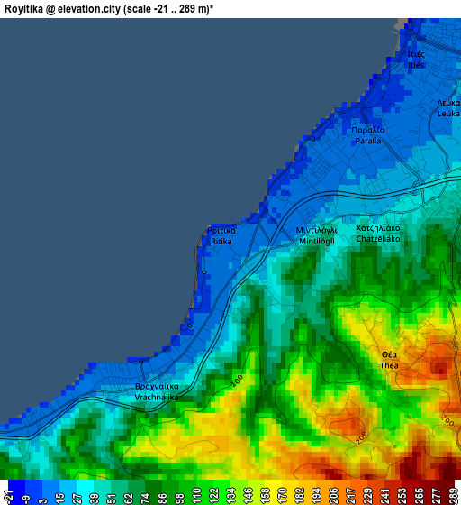 Royítika elevation map