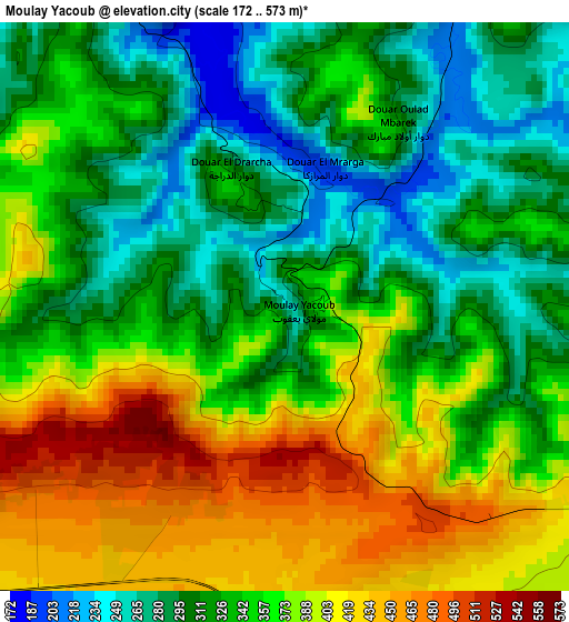 Moulay Yacoub elevation map