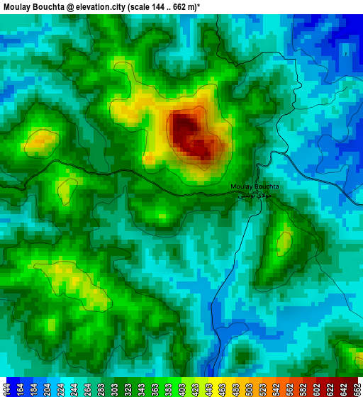 Moulay Bouchta elevation map