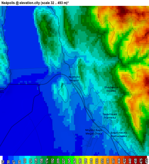 Neápolis elevation map