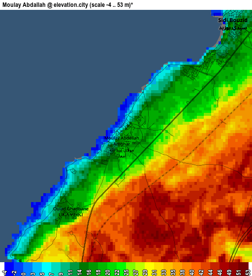 Moulay Abdallah elevation map