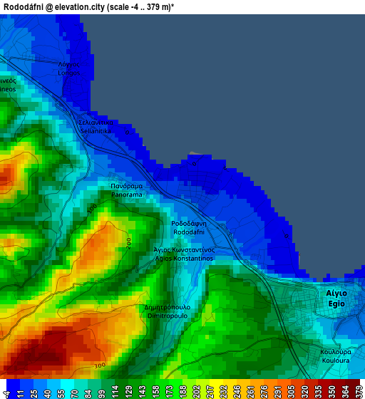 Rododáfni elevation map