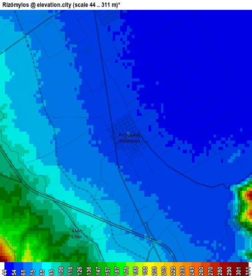 Rizómylos elevation map