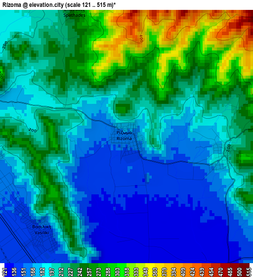 Rízoma elevation map