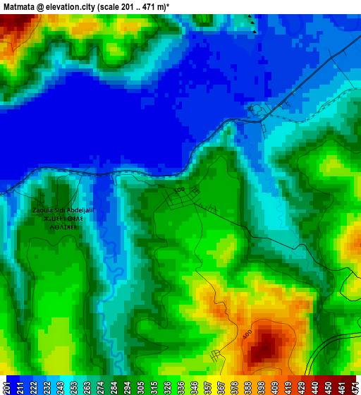 Matmata elevation map