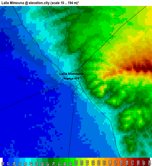 Lalla Mimouna elevation map